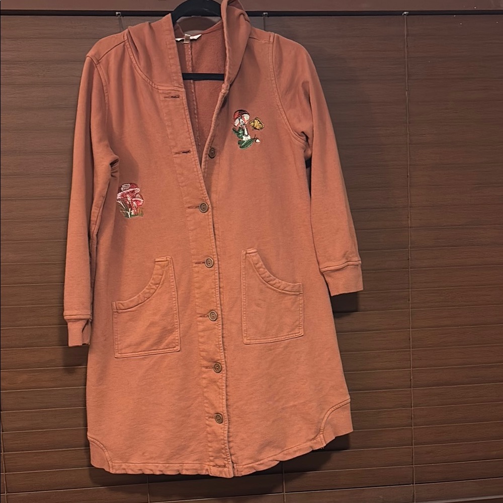 Women's Orange Hooded Sweater Dress